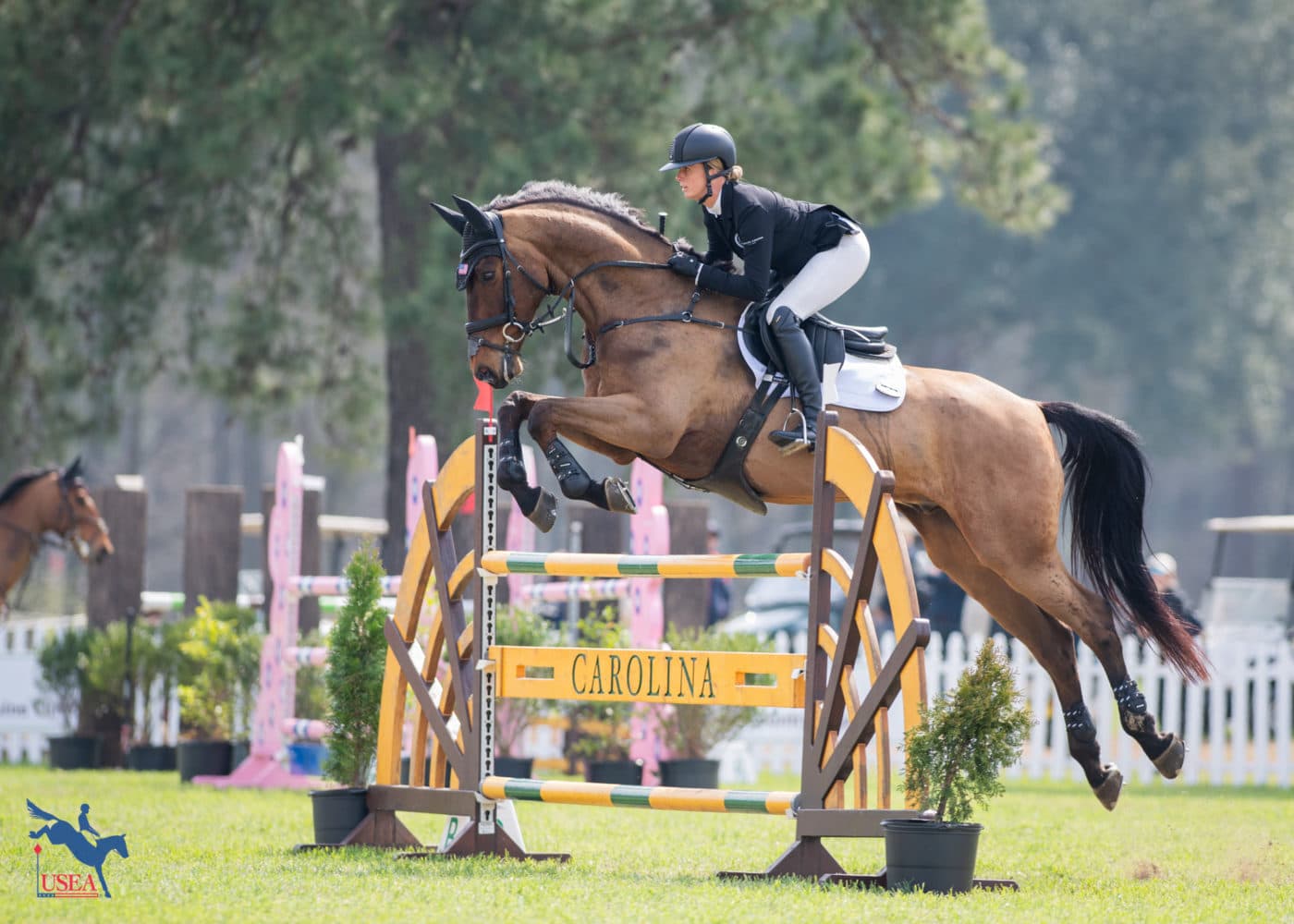 Caroline Pamukcu and King's Especiale jumped to fourth place. USEA/Lindsay Berreth photo