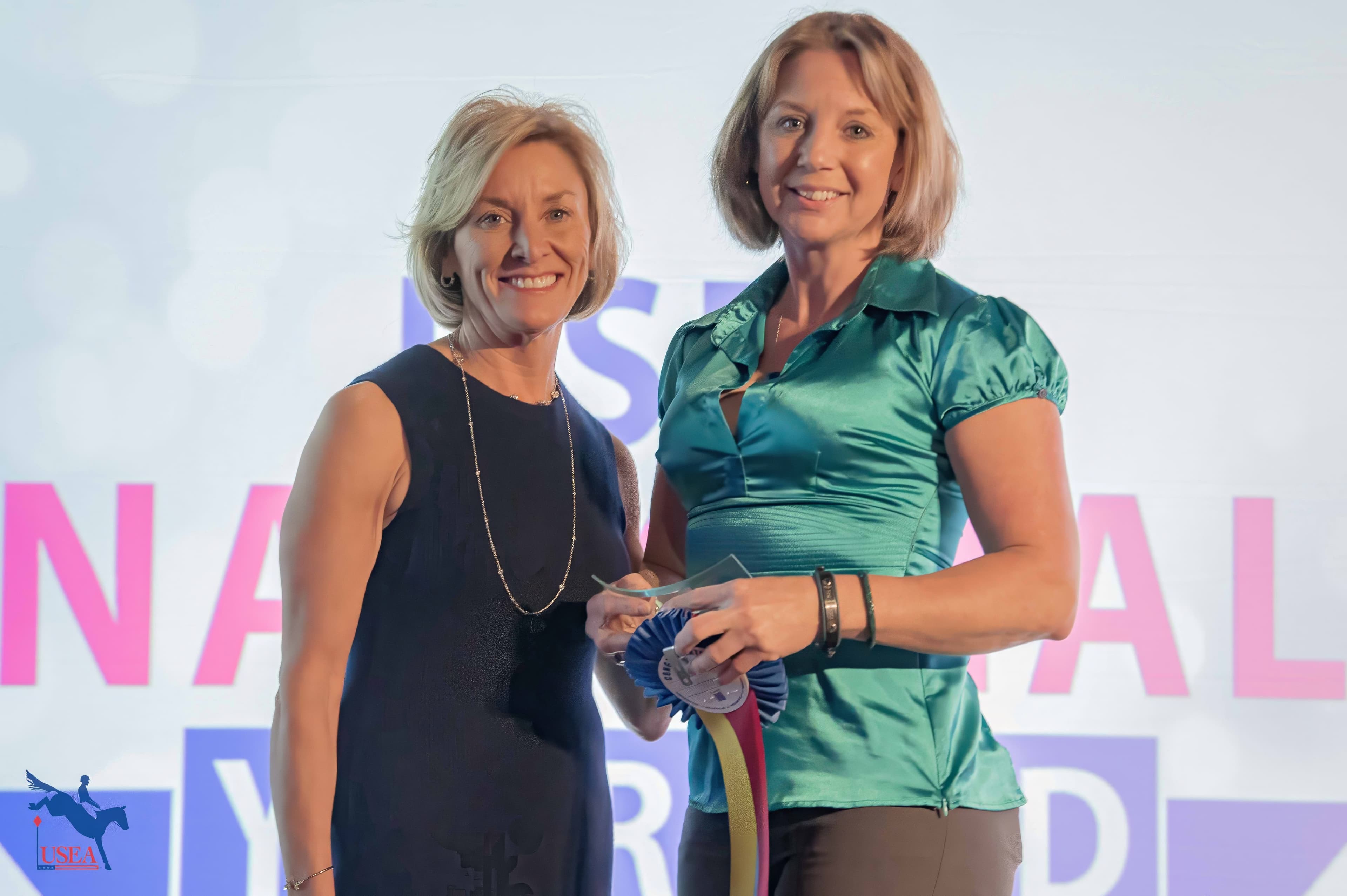 Diamond Dog was named the 2025 USEA Preliminary 6-year-old Horse of the Year and owner/rider Jesslyn Woodall accepted the award. USEA/Meagan DeLisle photo