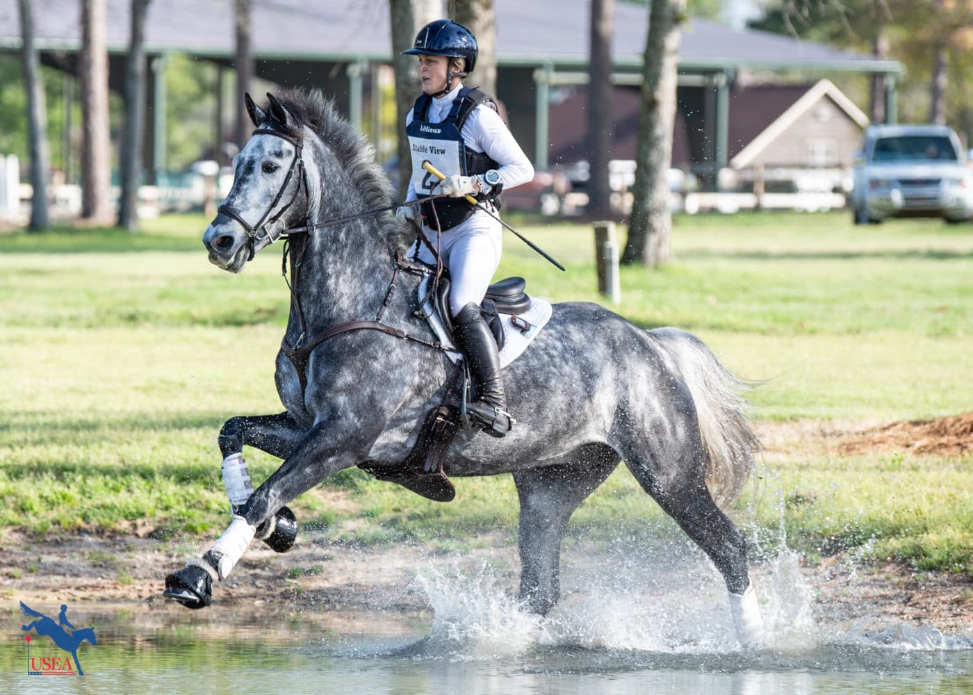 Madison Temkin and Fernhill Burtus powered through the CCI3*-S water. USEA/Lindsay Berreth photo